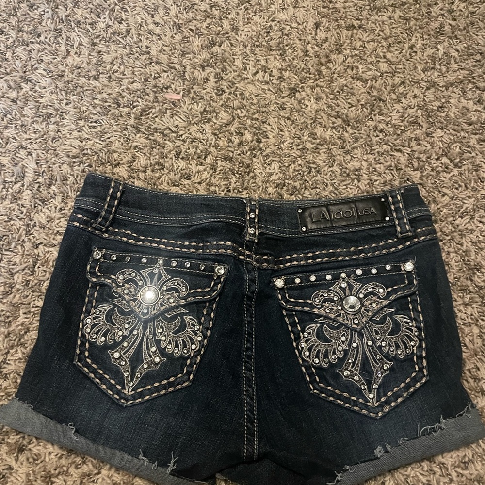 L.A. Idol Dark Blue Denim Shorts
